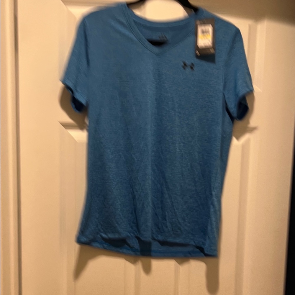 Under Armour Women's Heathered Blue V-Neck Tee